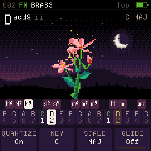 CoralFlower on the FM-1's screen