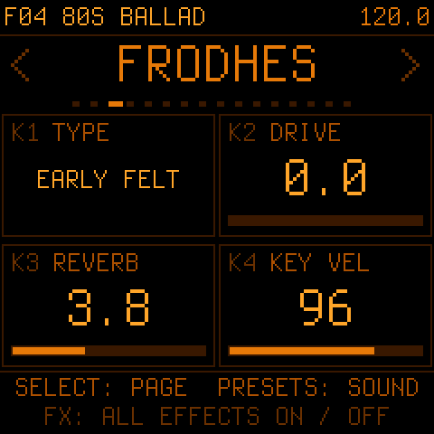 Frodhes on the FM-1's screen