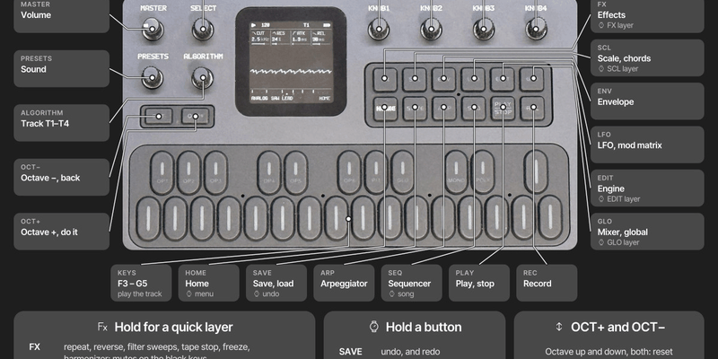 Melodee on the FM-1's screen